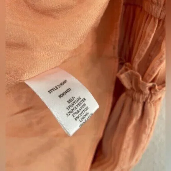 Anthropologie Gauzy Neutral Mini Dress Smocked Feminine Stretch Casual - Picture 6 of 7